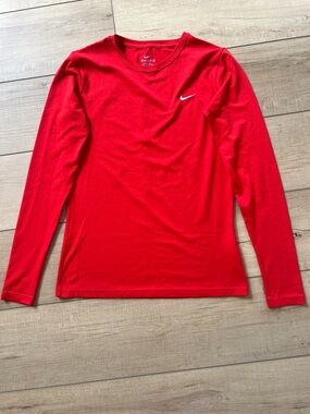 Nike Dri fit Red Long Sleeve Athletic Tee, Women’s size Small